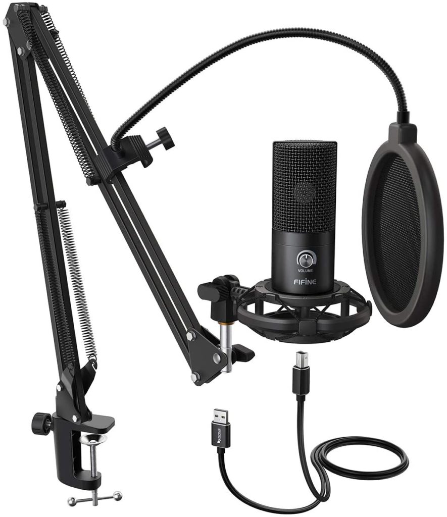 FIFINE Studio Condenser USB Microphone Computer PC Microphone Kit