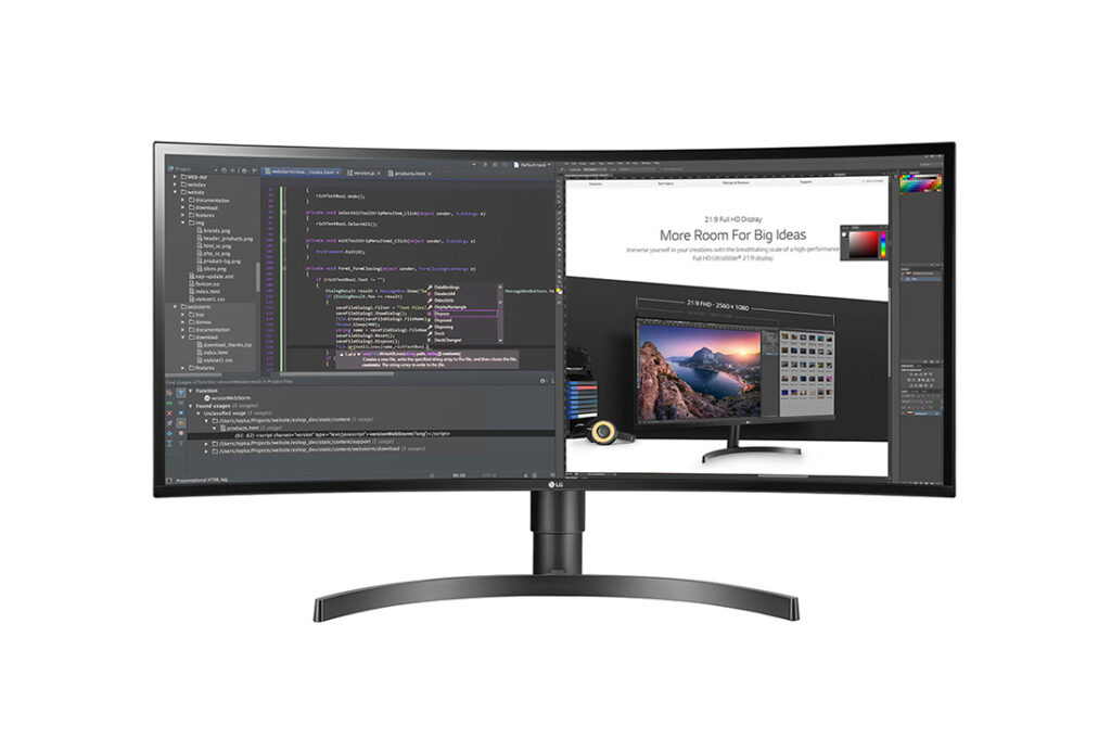 curved monitor for music production